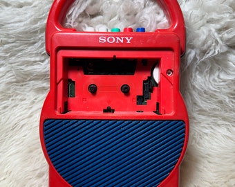 Sony Red Vintage Cassette Player Battery Operated