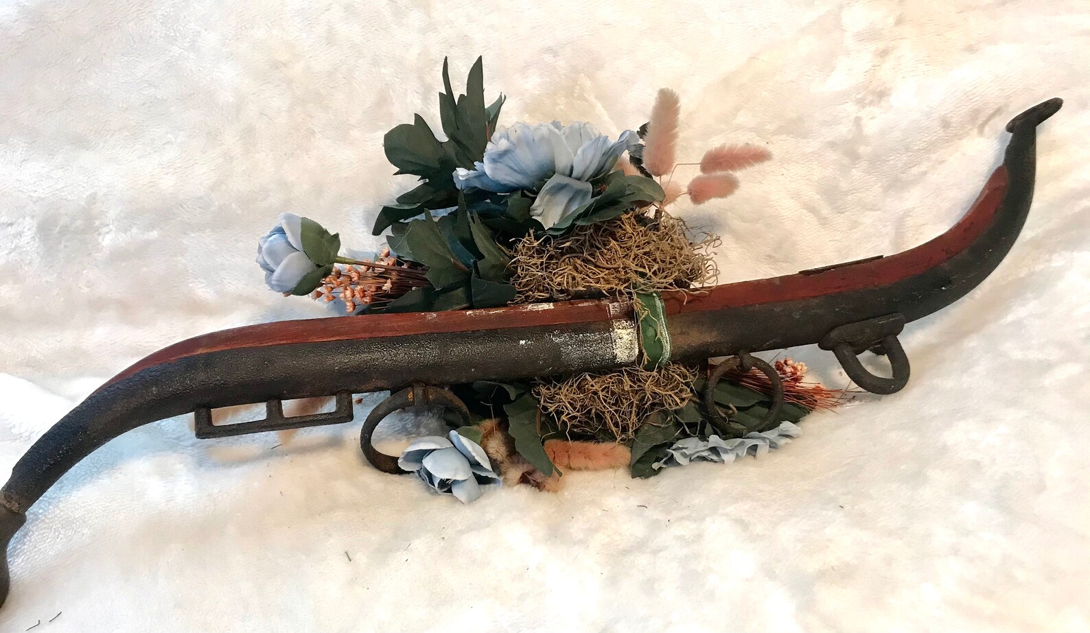 Vintage Wood and Iron Horse Yoke with Floral Decor Art Etsy