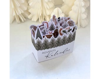 Calendario de adviento para parejas • Banderolas de Yogurette con cupones • Skandi Winter Imprimible para imprimir • Regalo de última hora para pareja