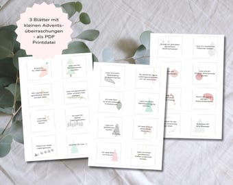 PDF カップル向けアドベントカレンダー |パートナー向けの DIY カレンダー |クリスマスカレンダーを作ろう |印刷テンプレート |自分でやってみよう |デジタルダウンロード、