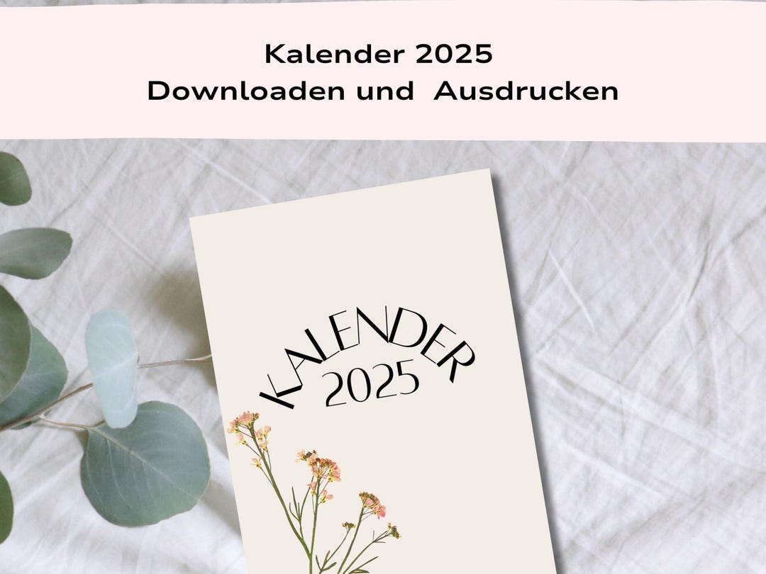 2025 Kalender Druckvorlage | A4 Format | Jahresplaner zum Ausdrucken