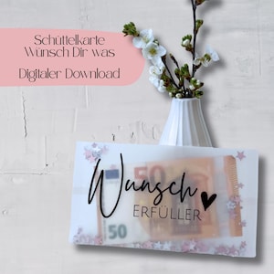 Birthday cash gift | Shaker card | Wrapping money | Birthday greetings | Cash gift | Shaker card making download | Wish-fulfiller