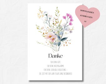 Farewell gift for a childcare worker: fingerprint | Gift for kindergarten, nursery, or after-school care | Thank you to the daycare provider | Daycare poster download | Farewell to a teacher