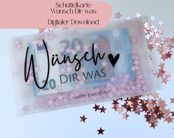 Birthday cash gift | Shaker card | Wrapping money | Birthday greetings cash gift | Shaker card making download |