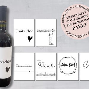 Thank you wine label package | Personalized gift | Thank you | Wine label download | Gift | Label | Personal creative | Sticker