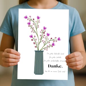 Fingerprint teacher farewell gift | Kindergarten nursery gift | Thank you childminder | Teacher gift | Daycare poster download