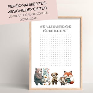 Farewell gift for elementary school teacher | personalized | poster | farewell elementary school | puzzle | teacher gift | download