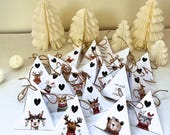 DIY Adventskalender Vorlage Päckchen zum Ausdrucken - Niedliche Tiere & Countdown - Digitaler Download - Last Minute Geschenk Partner