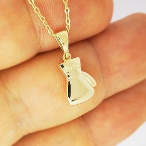 14k Solid Gold Boxers Gift, Boxing Glove Pendant / Solid Gold Boxing Sports Necklace. Yellow Gold Knock Out Necklace. Gift For Box Lovers