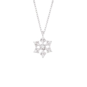 Dainty Snowflake Necklace: 925K Silver Pendant, Winter Jewelry image 3