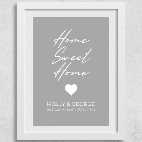 Personalised 'home Sweet Home' Wall Art Print I New Etsy UK