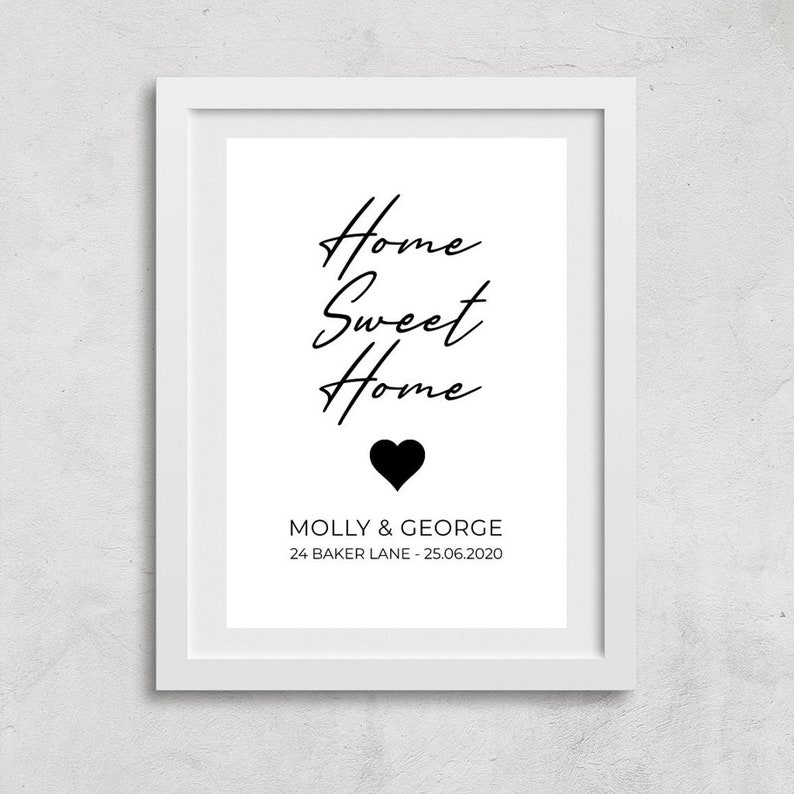 Personalised 'home Sweet Home' Wall Art Print I New Etsy UK