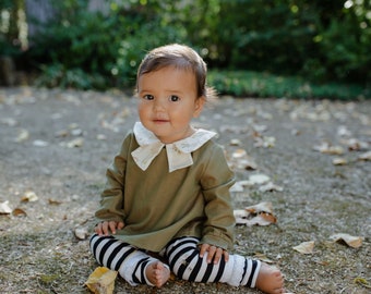 Peter pan collar blouse girl with illustrated collar with pastel pattern, cotton 100%”