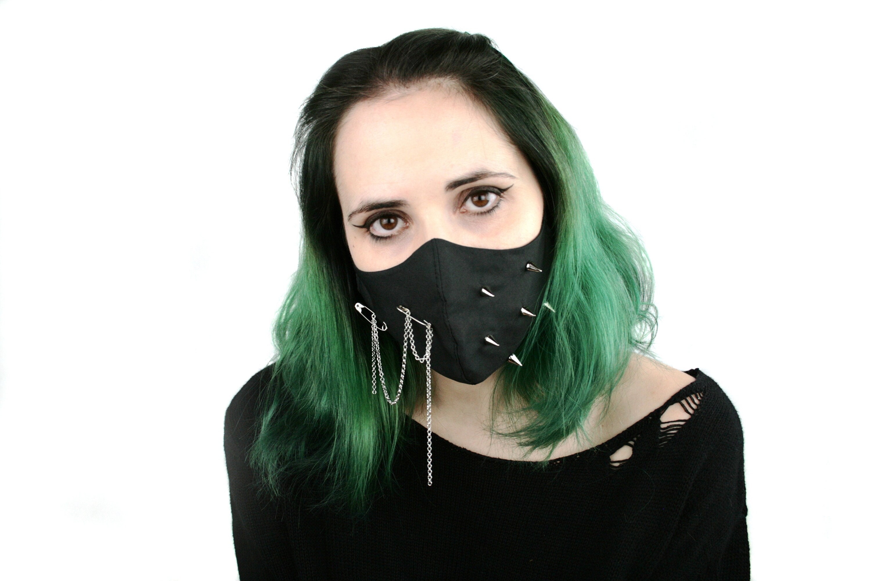 Spiked Punk Face Mask, Chain, Gothic Cosplay Mask - Etsy