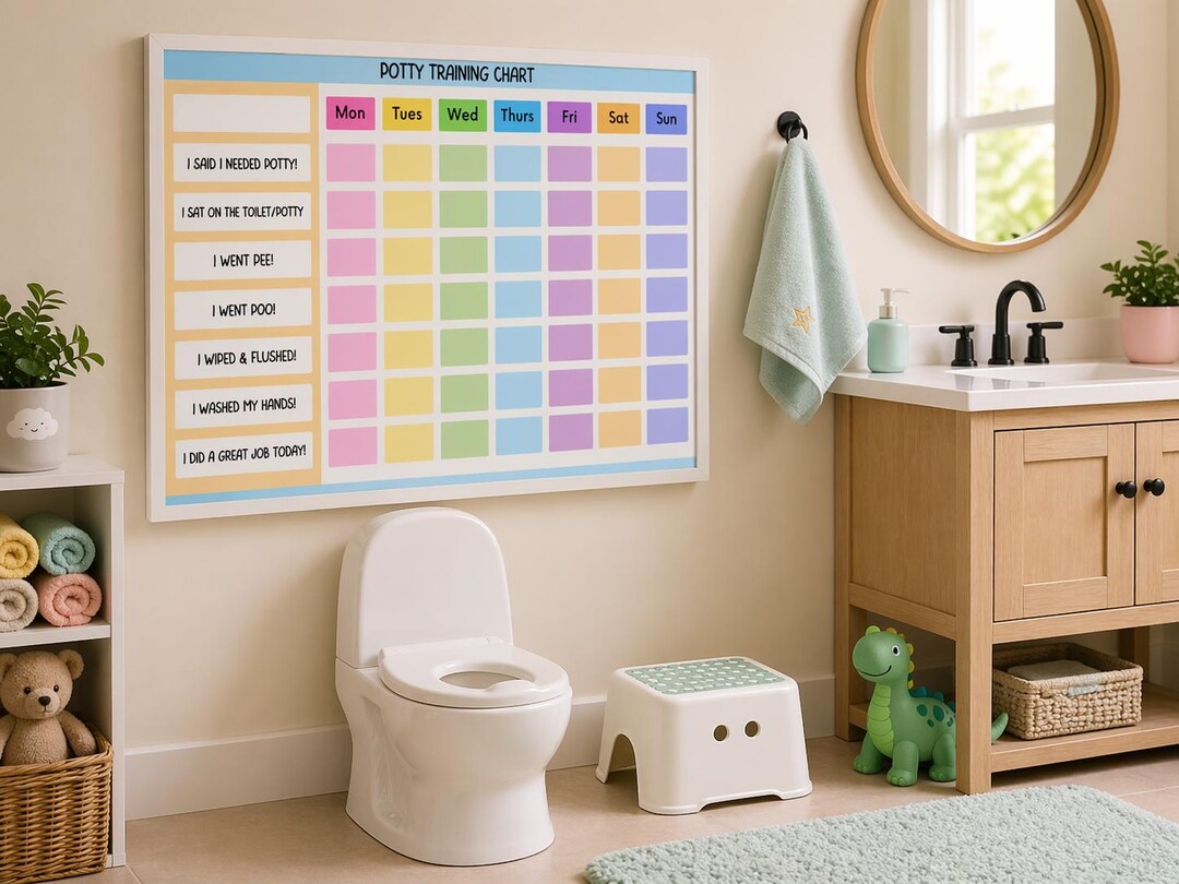 Potty Training Chart, Potty Chart for Girls and Boys, Potty Training ...
