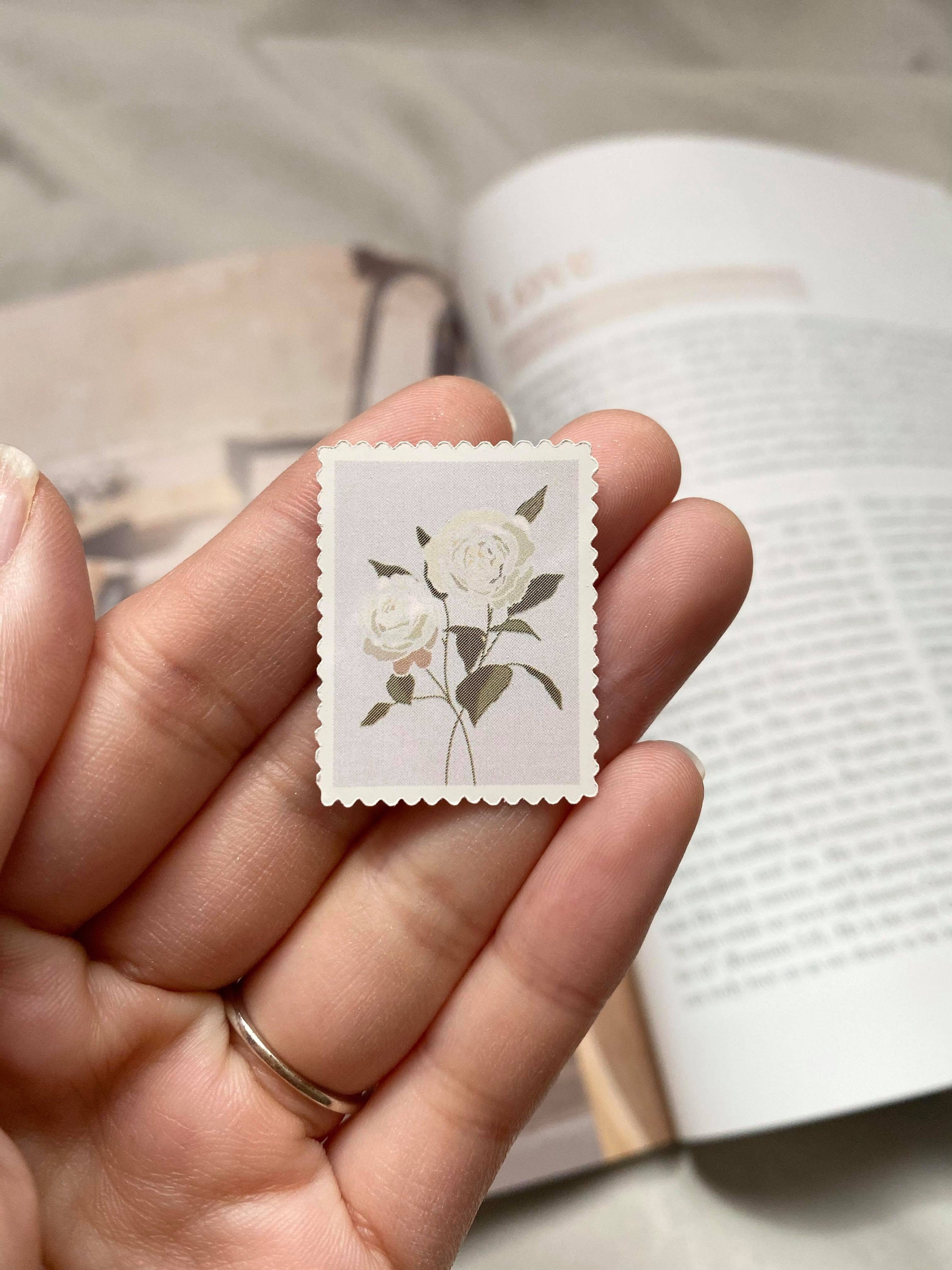 Collecton Rose, Autocollants De Tmbre Floral Pour La Journalsaton Des Balles, Planfcateurs