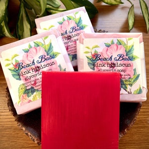 Pink Hibiscus Glycerin Soap