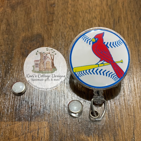 St. Louis Cardinals Retractable Badge Reel | Glitter Badge Reel | Nurse  Badge Reel | Teacher Badge Reel | Square Badge Reel