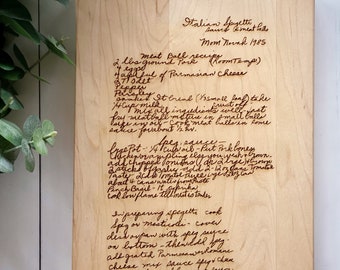Maple, Walnut, Cherry Custom Recipe Cutting Board | Housewarming Personalized Serving Board | Anniversary Wedding Gift Charcuterie Board