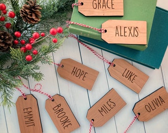 Custom Stocking Tags | Personalized Wooden Stocking Tags | Custom Gift Tags