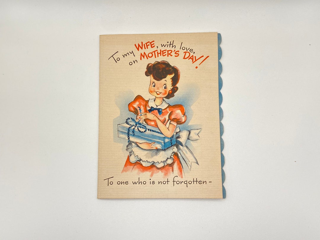 Vintage Mothers Day Card to Wife - Etsy