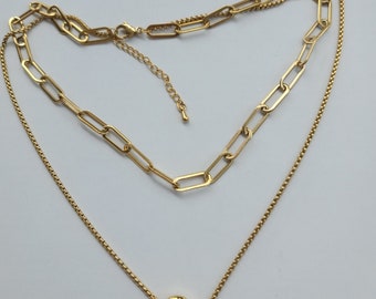 Double stainless steel chain.Gold
