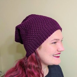 Diamond Slouchy Toque Knitting Pattern - Adult