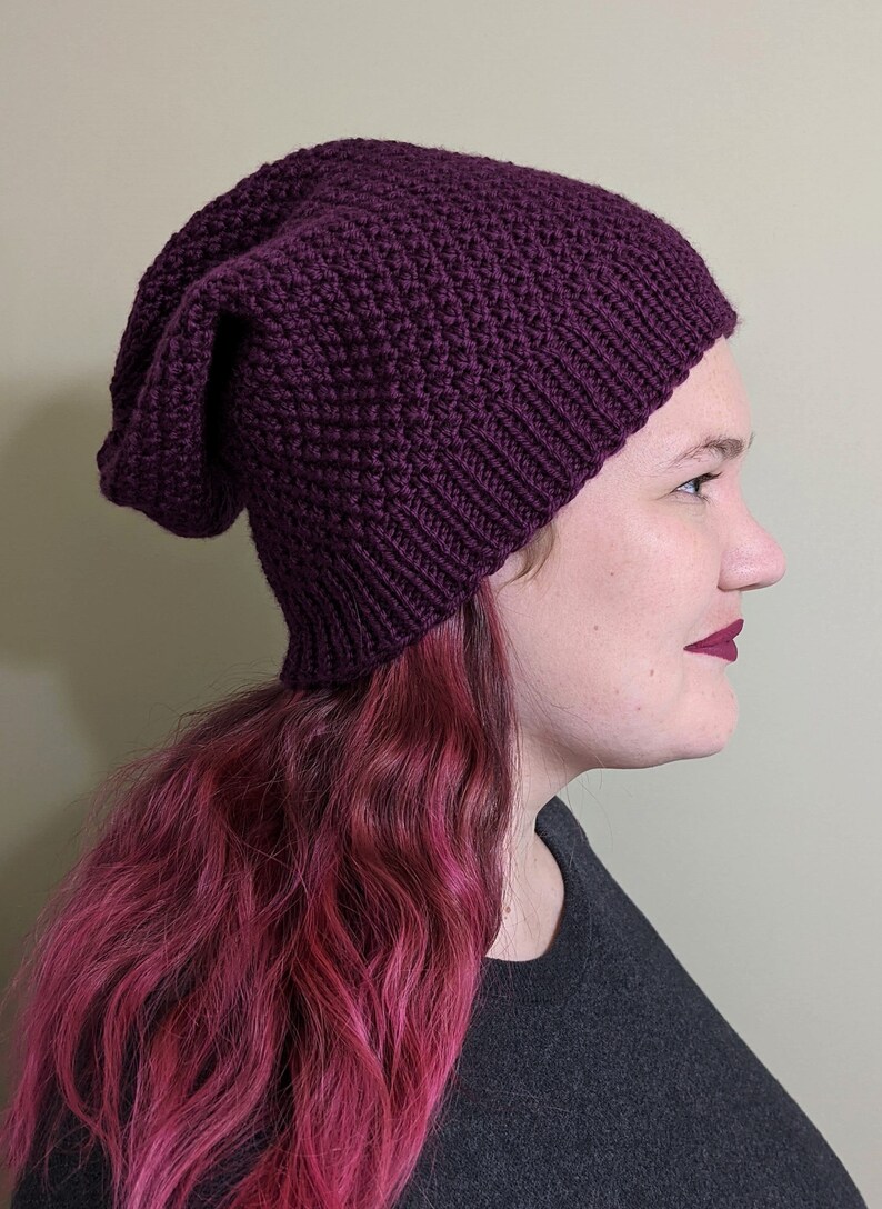 Diamond Slouchy Toque Knitting Pattern Adult Etsy