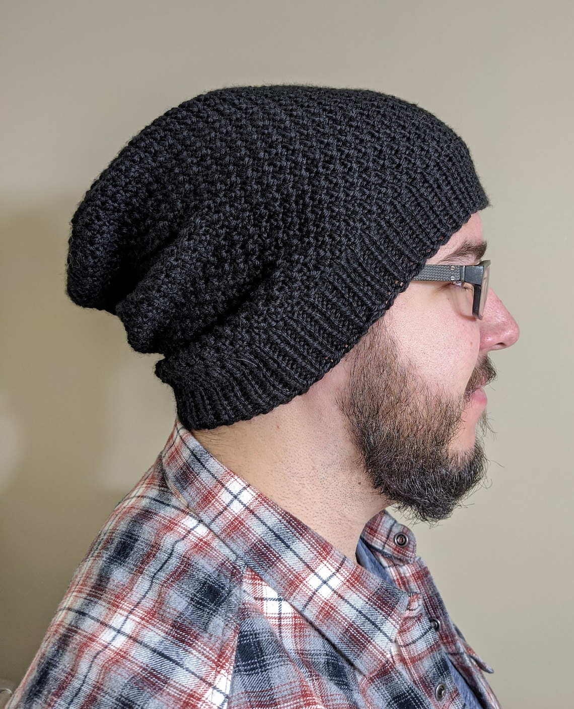Diamond Slouchy Toque Knitting Pattern Adult Etsy