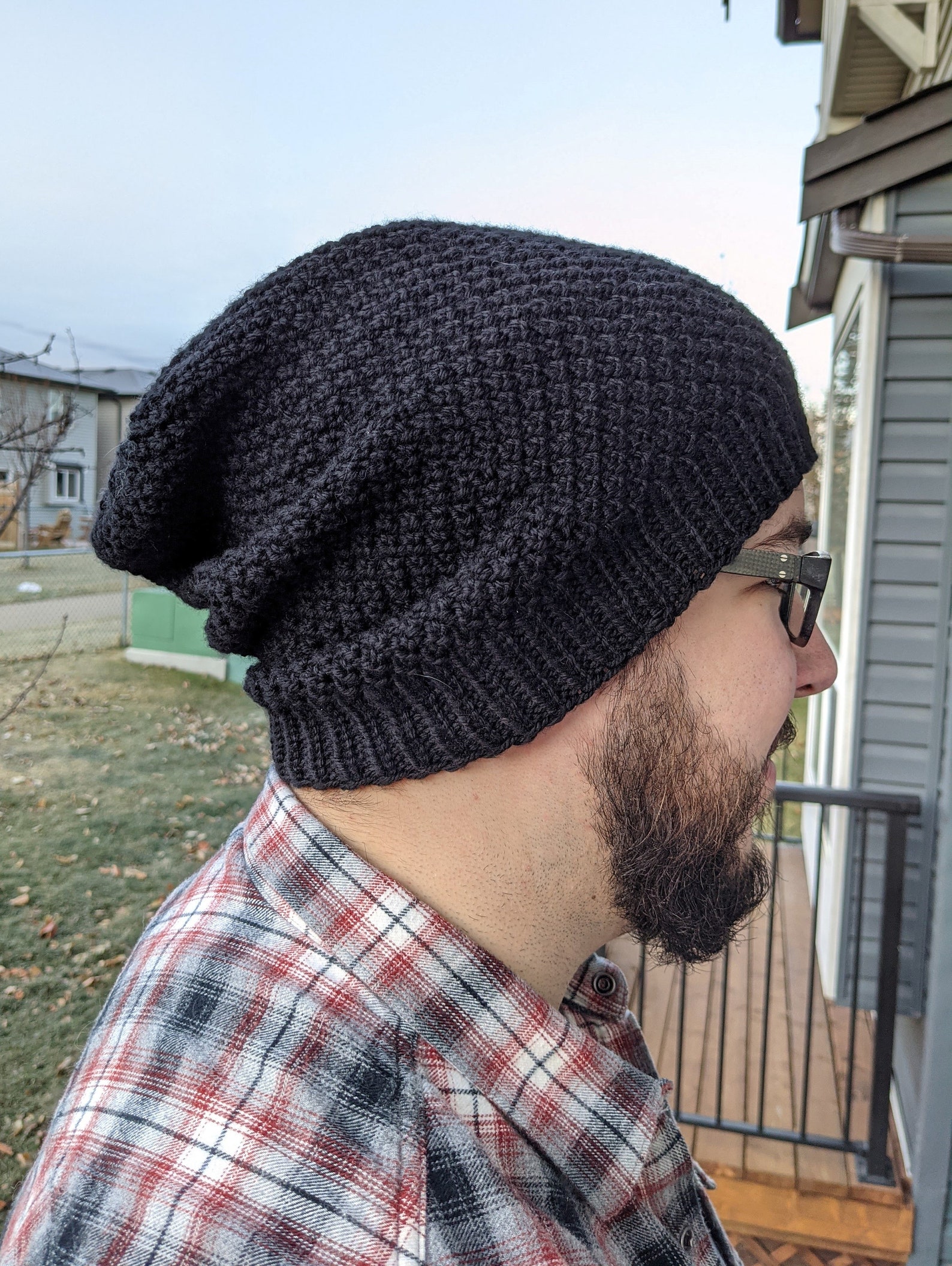 Diamond Slouchy Toque Knitting Pattern Adult Etsy