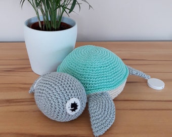 Spieluhr Schildkröte, Kuscheltier, gehäkelt, Geschenkidee, Baby,Babyparty, Babybett, Geburt, Taufe, Geschenk, Geschenkidee