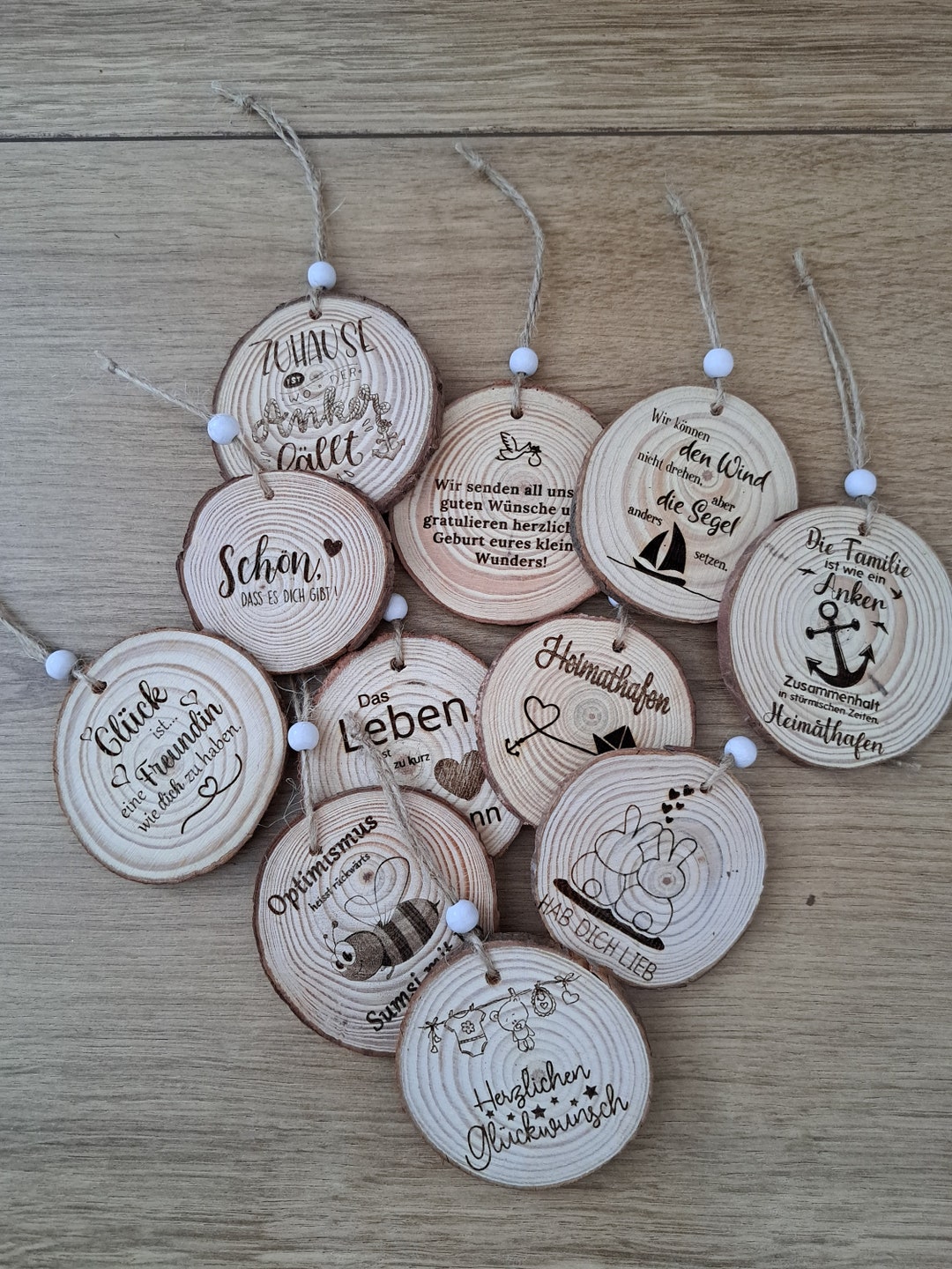 Baumscheibe mit Gravur Holzscheiben Spruch Anhänger Etsy.de
