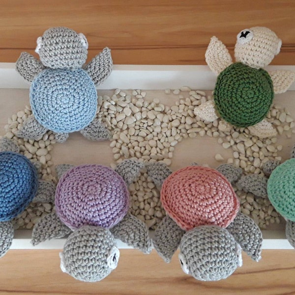 Rassel, Schildkröte, Baby, Geschenk zur Geburt, Turtle, Geschenkidee, Amigurumi, Tier, gehäkelt