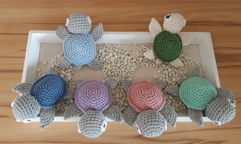 Rassel, Schildkröte, Baby, Geschenk zur Geburt, Turtle, Geschenkidee, Amigurumi, Tier, gehäkelt Bild 1