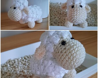 Rattle sheep, amigurumi, sheep, little sheep, gift for birth, Easter, crocheted, animal, gift idea, baby shower,