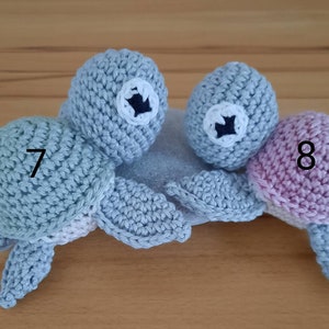 Rassel, Schildkröte, Baby, Geschenk zur Geburt, Turtle, Geschenkidee, Amigurumi, Tier, gehäkelt Bild 3