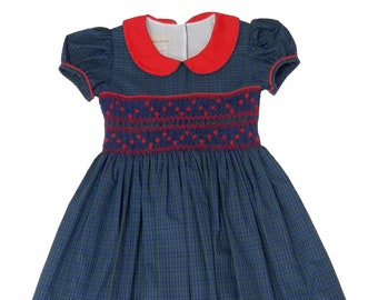plaid smocked christmas dress