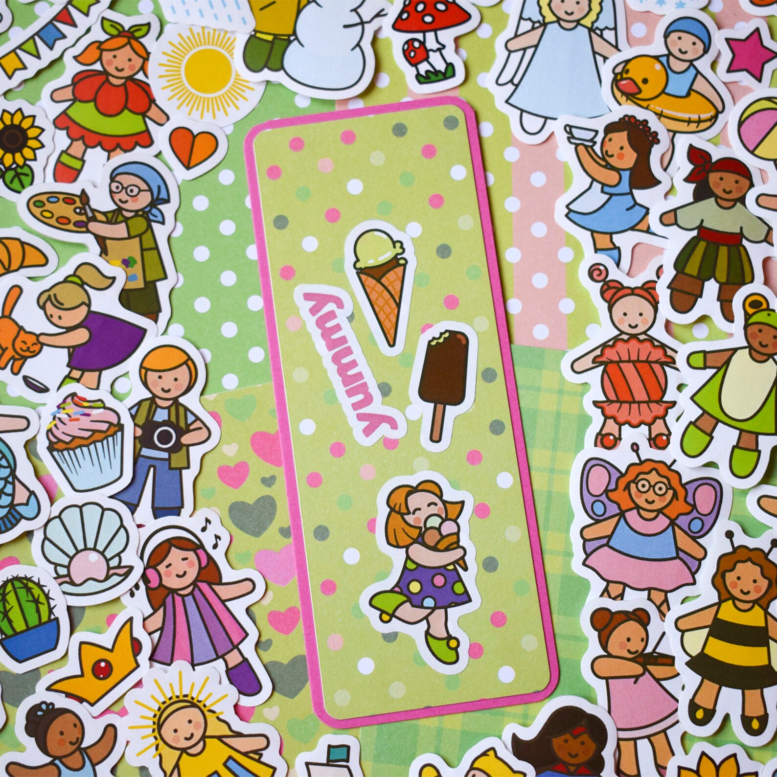 Cute Girls printable stickers set | Etsy