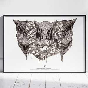 Carnotaurus Split Art Print