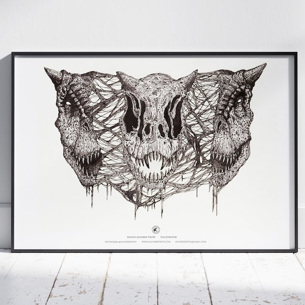 Carnotaurus Split Art Print