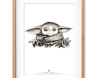 Baby Yoda The Mandalorian Star Wars Movie Print The Etsy Baby Yoda The Mandalorian Star Wars Movie Print The Etsy