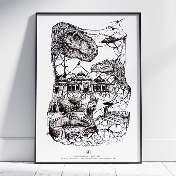 Jurassic Park Tribute Art Print