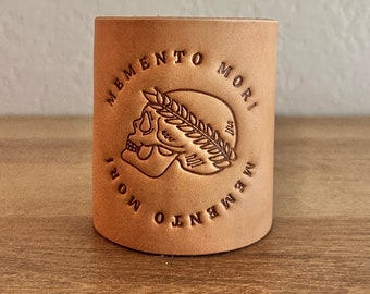 Leather Candle Holder -  Memento Mori