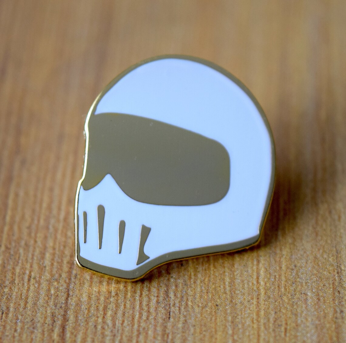 Brass Retro Motorcycle Helmet Pin Etsy