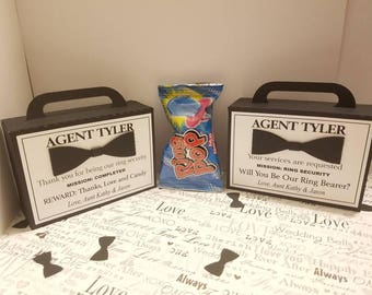 4"x 1.5"x 3" Small Ring Bearer Proposal Box and Ring Pop, Ring Security, Will You Be My Ring Bearer, Ring Bearer Gift, Ring Bearer Card