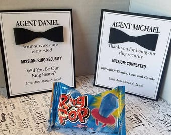 4.25"x5.25" Ring Bearer Proposal Card and Ring Pop| Ring Security| Will You Be My Ring Bearer| Ring Bearer Gift| Ring Bearer Thank You Gift