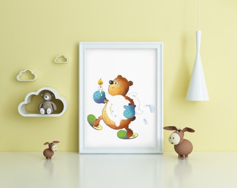 Nursery Wall Art, Animal Prints For Nursery, Printable wall art for kids, Boys Nursery, Kids Room Decor, bear print Nursery,Boys bedroom Art