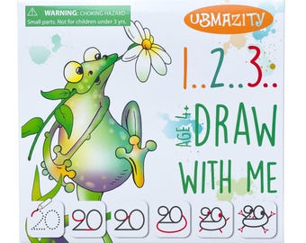 UBMAZITY Drawing Wipe Clean Cards Numbers 0-20 Learn How to Draw Animals Birthday Present for Preschooler and Kids Age 3-6 Numbers 0-20