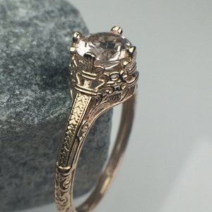 14k Rose Gold With 6mm Morganiter ring