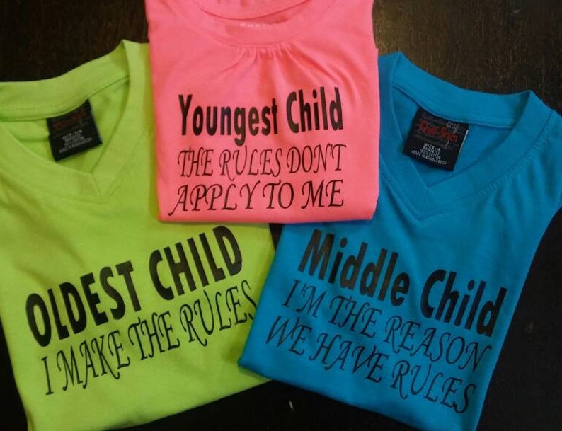 Oldest middle youngest child shirt set 3 shirts | Etsy
